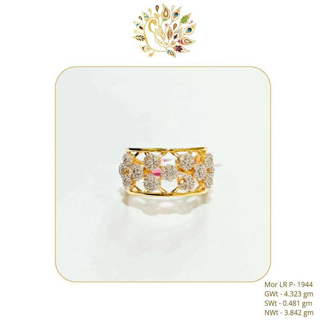 22kt Mor CZ Stoneless Ladies Ring Sarafa Bazar India