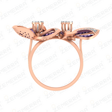 Trending Now 14K Gold Diamond Floral Shape Ring For Her Sarafa Bazar India