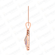 Beautiful 14K Rose Gold Diamond Pendant Set Sarafa Bazar India