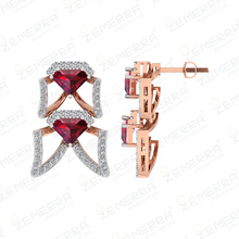 Modern 14K Rose Gold Diamond Ruby Pendant Set for Women Sarafa Bazar India