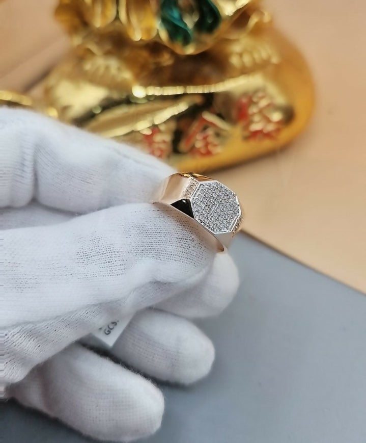 Rose Gold CZ Gents Rings