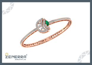 Crowd Favorite 14K Gold Diamond Moon Shape Bracelets Sarafa Bazar India