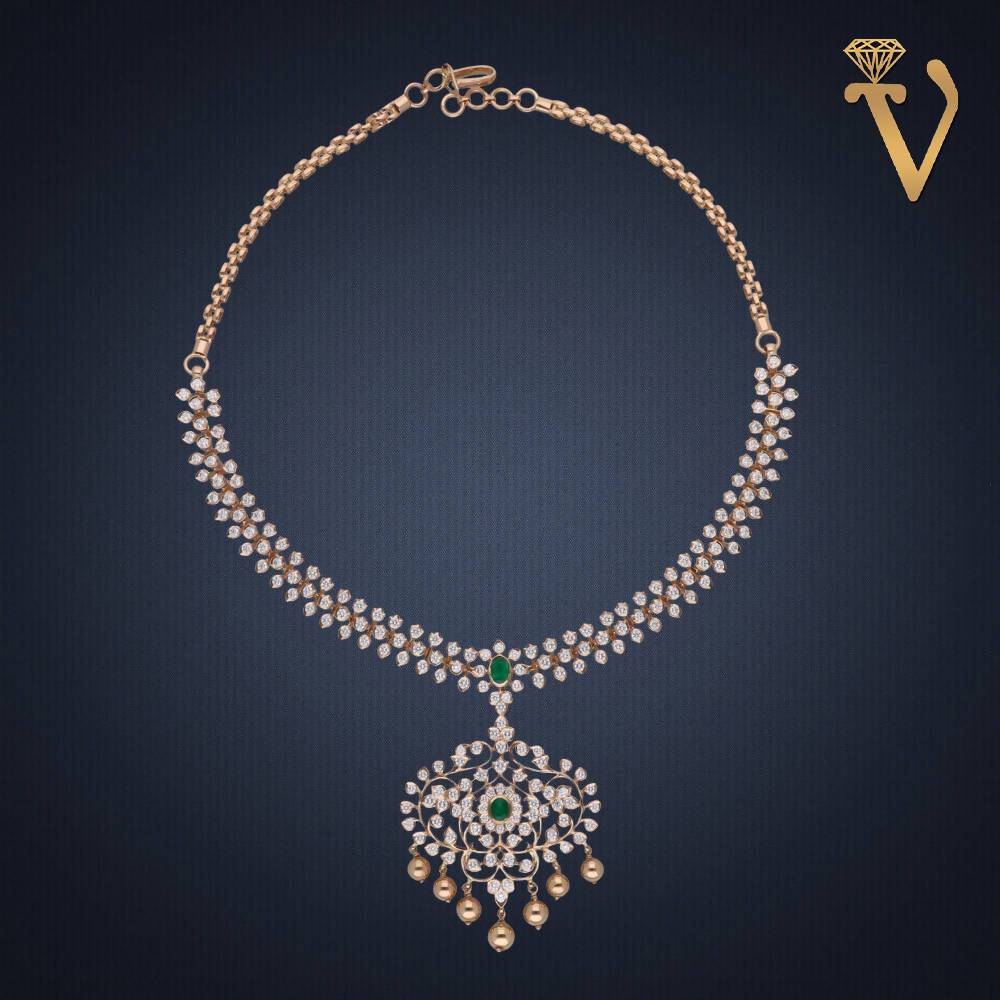 Diamond Necklace Set-CN081080 Sarafa Bazar