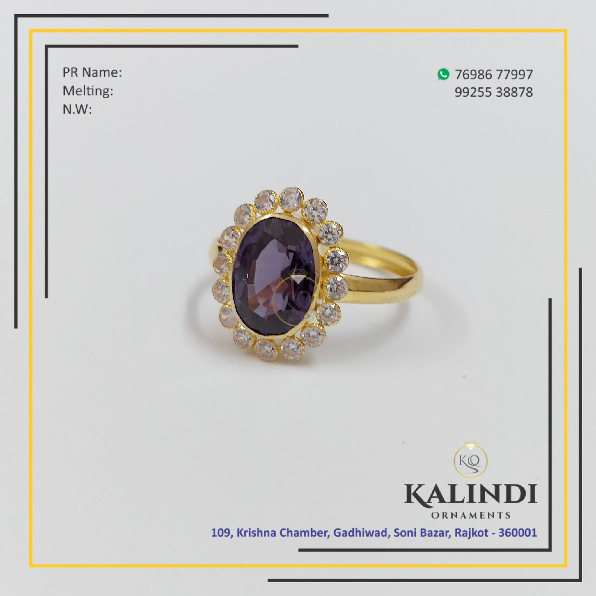 Light Weight Stone Gold Ring Sarafa Bazar