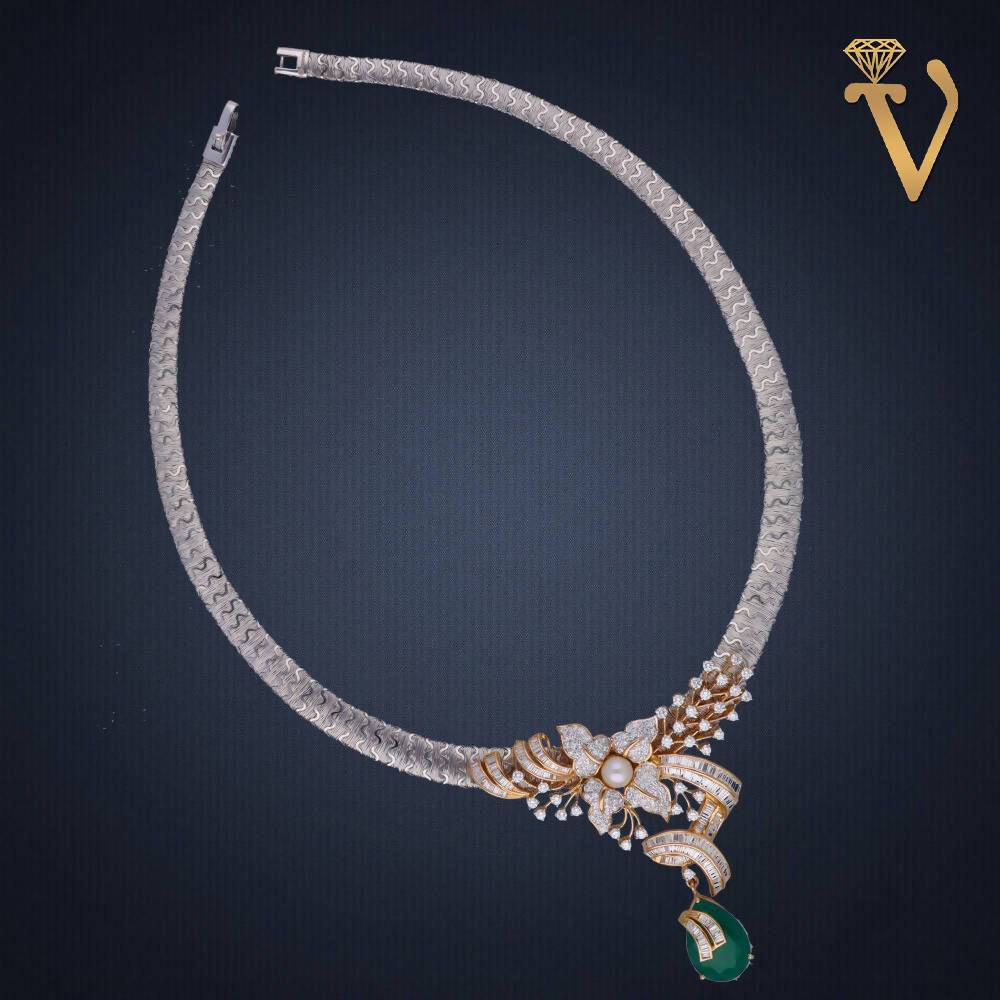Diamond Necklace Set-SP040507 Sarafa Bazar