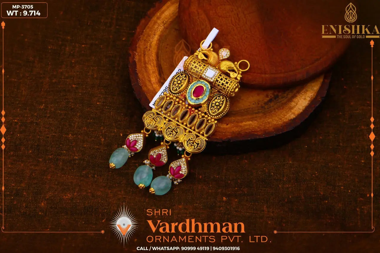 Kundan Antique Mangalsutra Pendant Sarafa Bazar India