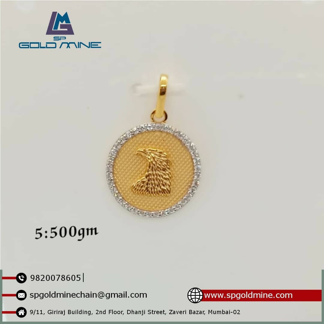 22k CZ Gents Pendant Sarafa Bazar India