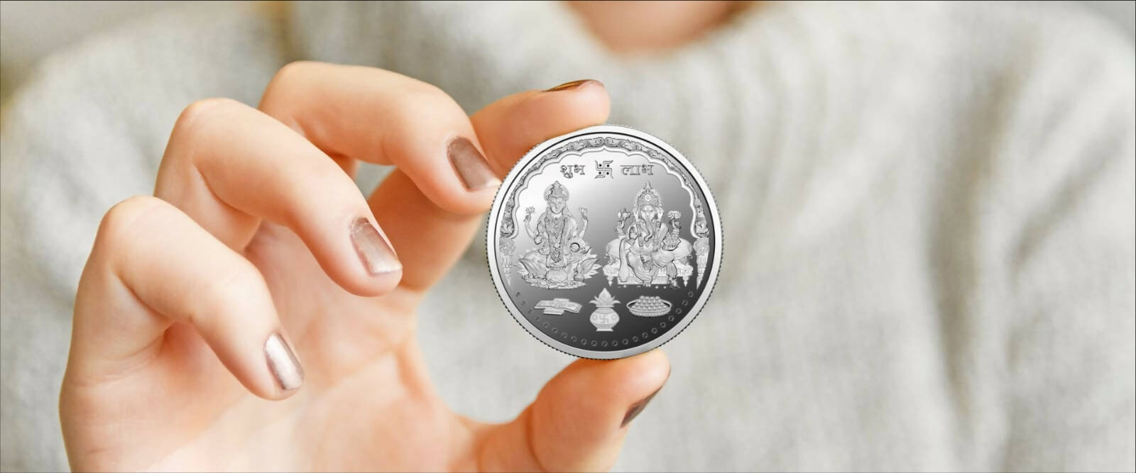 Lakshmi Ganesh Silver Coins Sarafa Bazar India