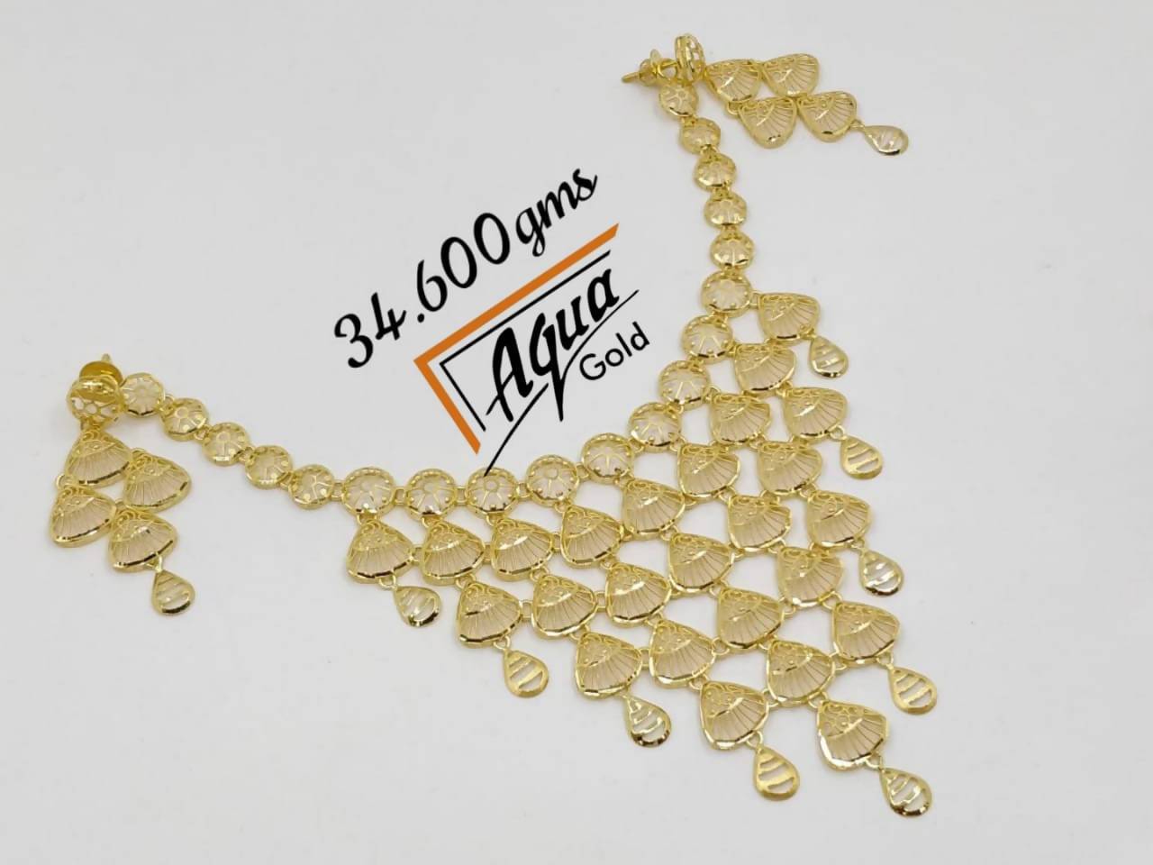 AquaGold916 Bangali Work 916 Gold Necklace