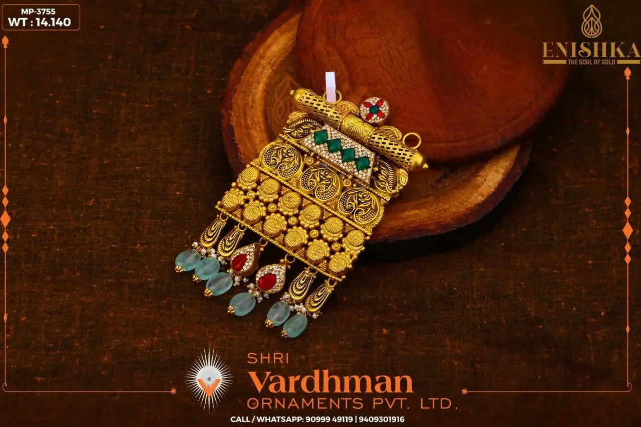 Kundan Antique Mangalsutra Pendant Sarafa Bazar India