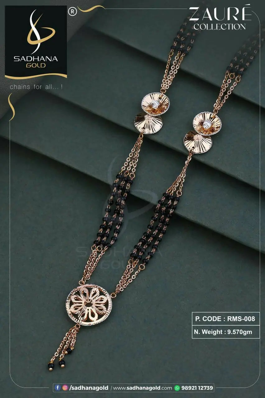 Rose Gold Italian Mangalsutra Sarafa Bazar India