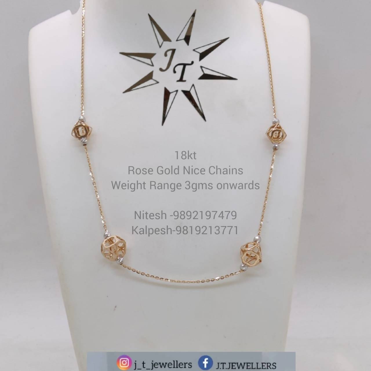 Rose Gold Nice Chains Sarafa Bazar India