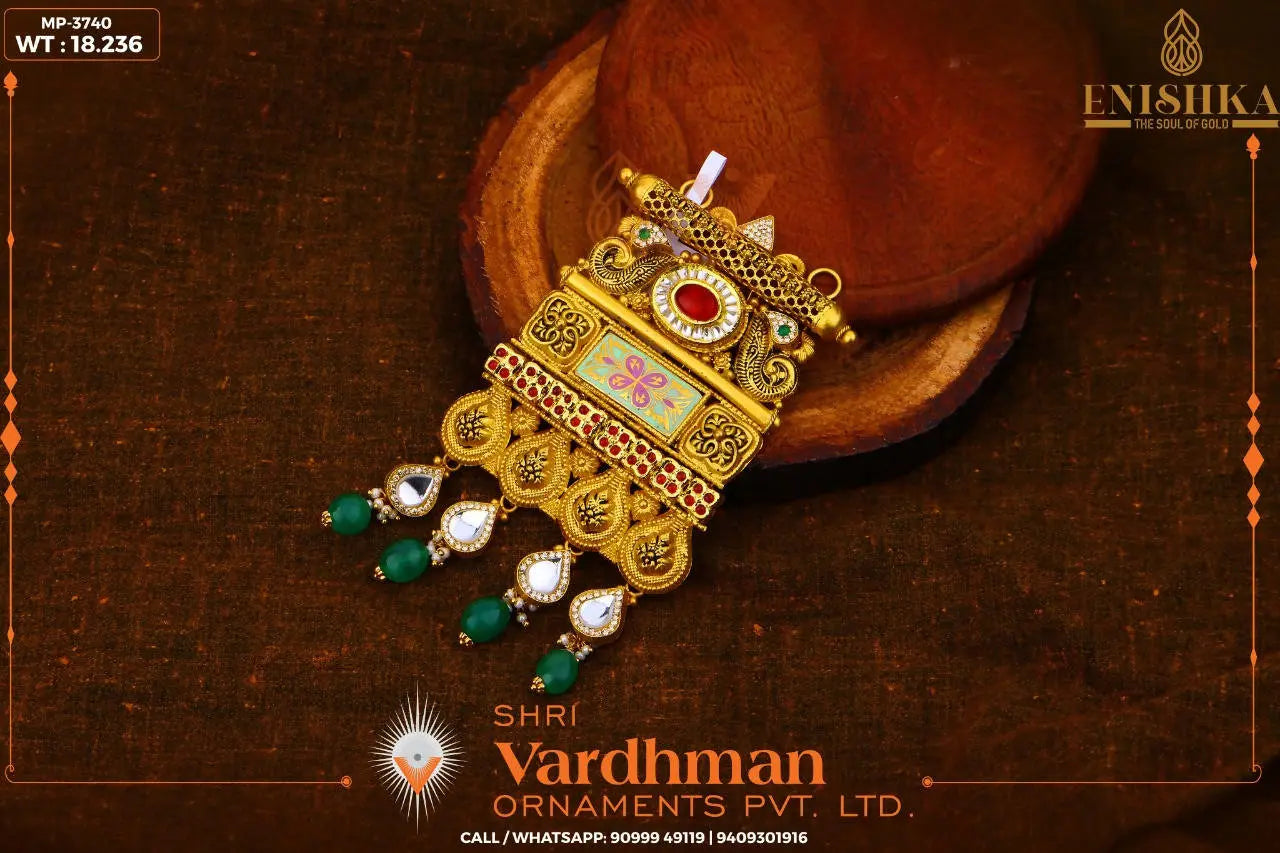 Kundan Antique Mangalsutra Pendant Sarafa Bazar India