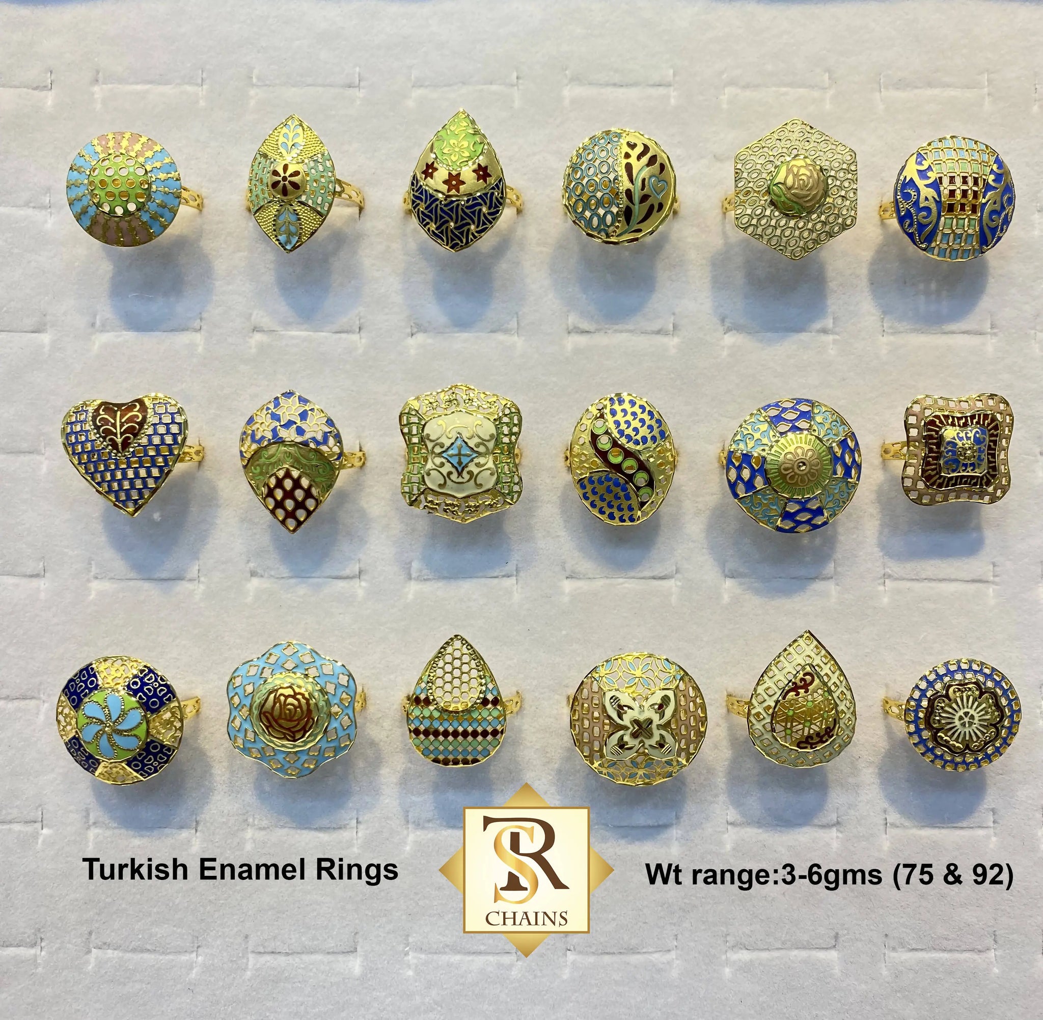 Turkish Enamel Rings Sarafa Bazar