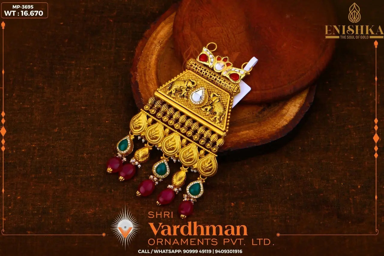 Kundan Antique Mangalsutra Pendant Sarafa Bazar India