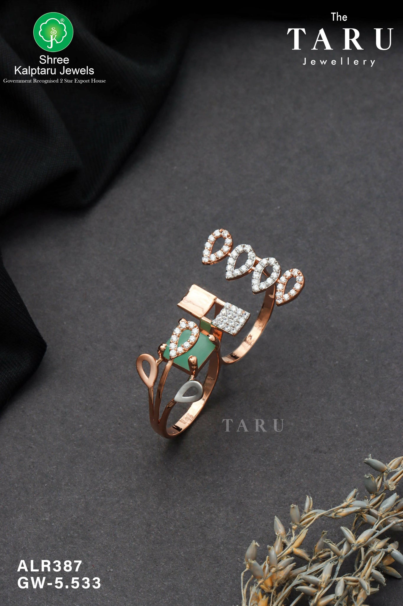 Rose Gold Ladies Ring Sarafa Bazar India