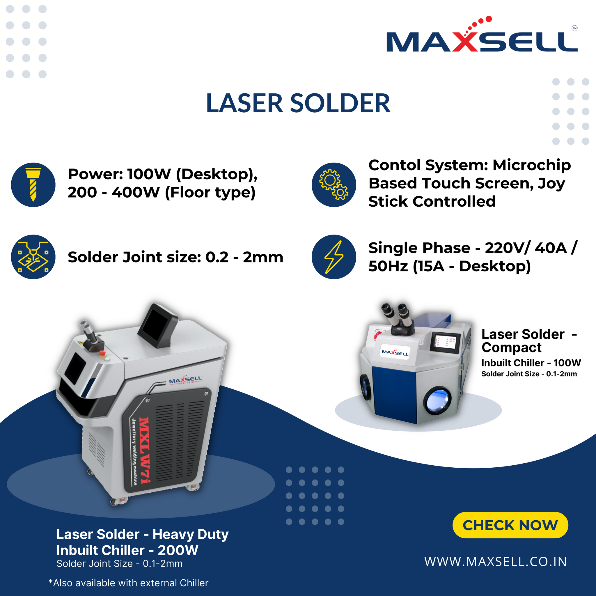 Laser Solder ( Compact - 100W and Heavy Duty - 200W ) Sarafa Bazar India
