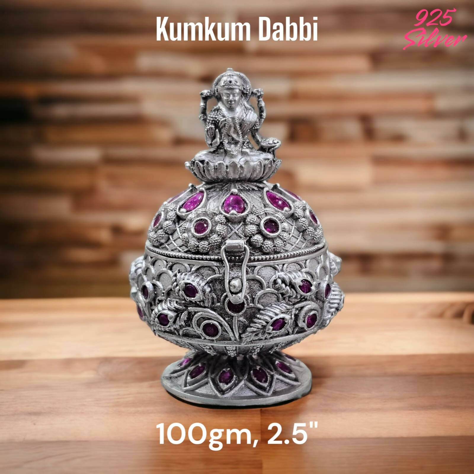 925 Silver Stone Kumkum Dibbi Sarafa Bazar India