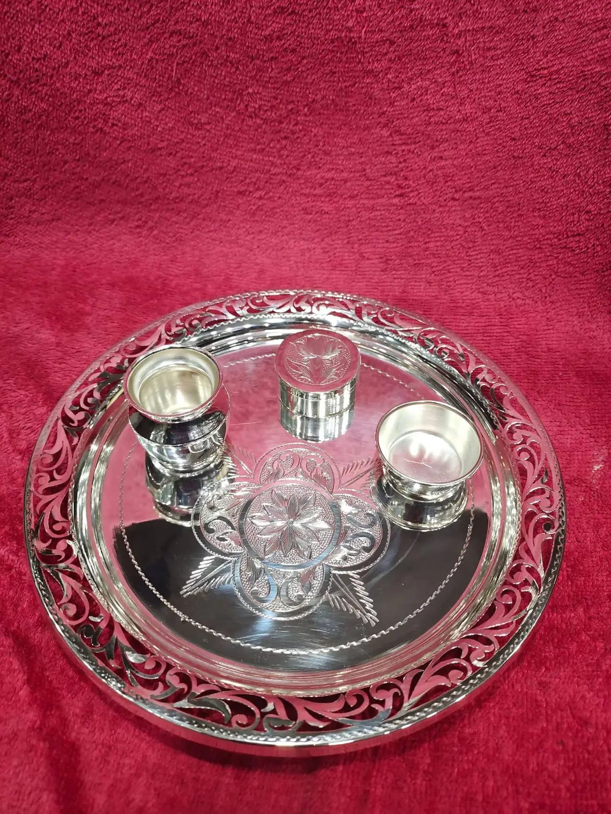 Silver Tilak Thali Sarafa Bazar India