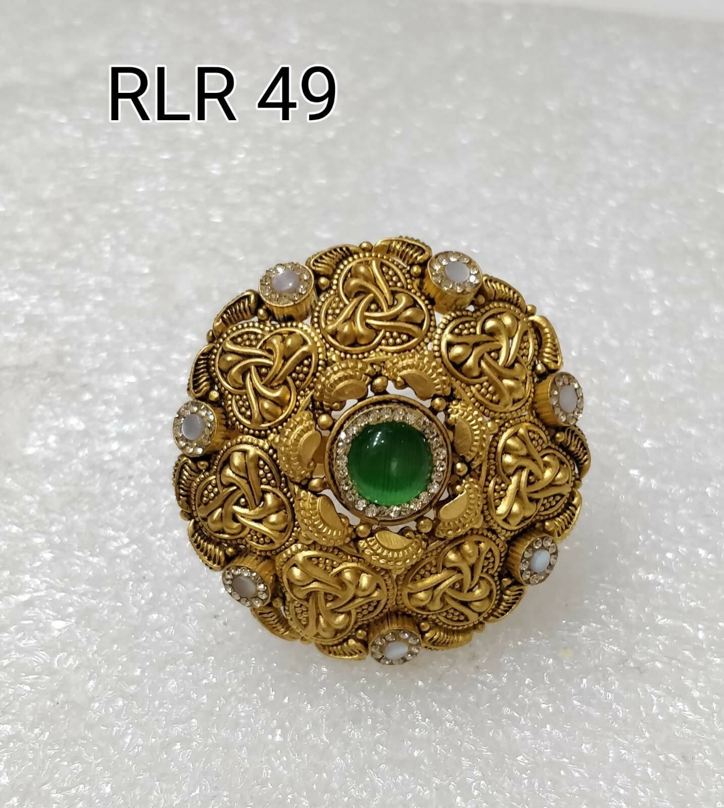 Statement Mughal design Cocktail Ring Studded with Stones LR 029