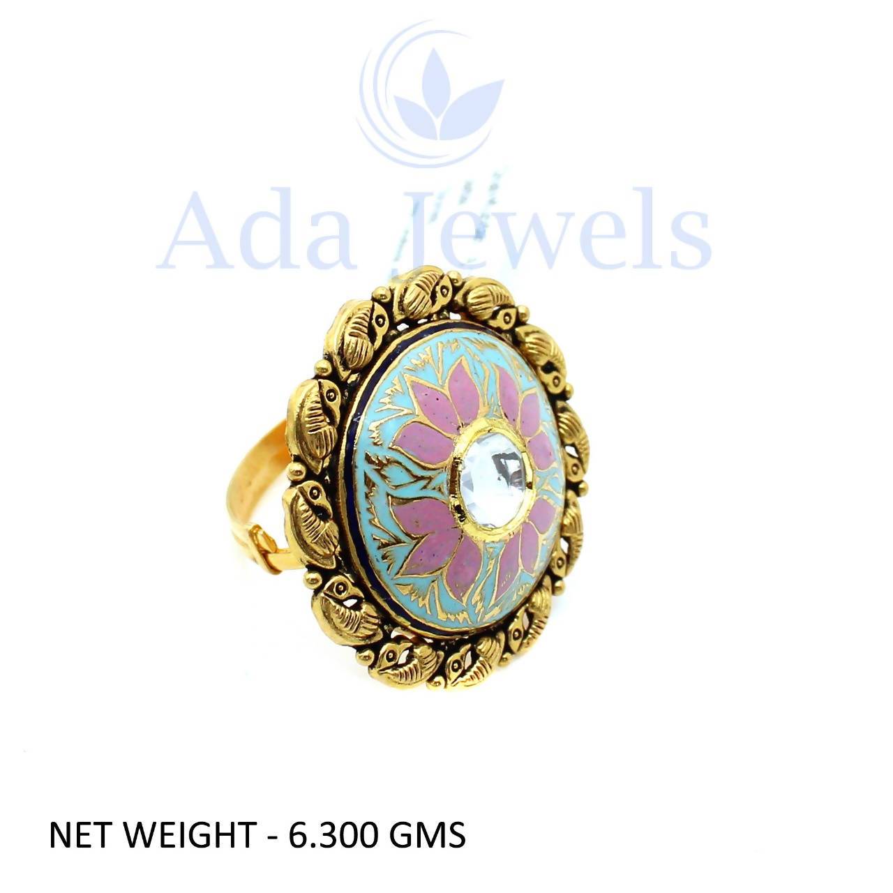 Light Weight Kundan Jadau Ring Sarafa Bazar