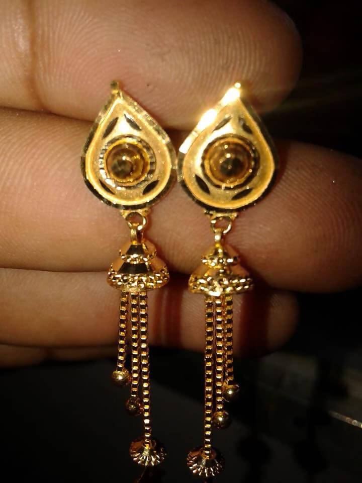 Plain Gold Jhumki Sarafa Bazar