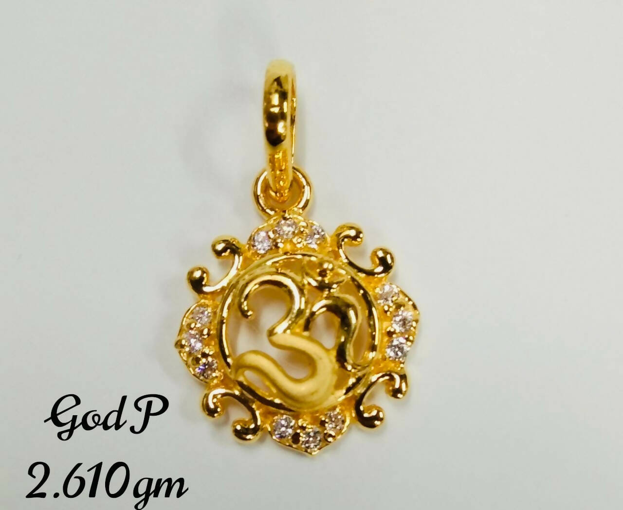 OM CZ God Pendant Sarafa Bazar India