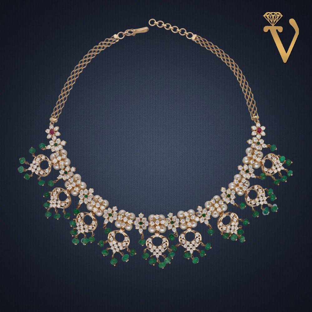 Diamond Necklace Set-AN108996 Sarafa Bazar