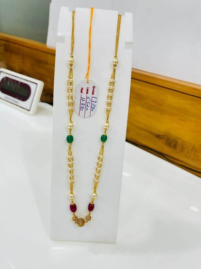18kt Gold Beads Mala Sarafa Bazar India