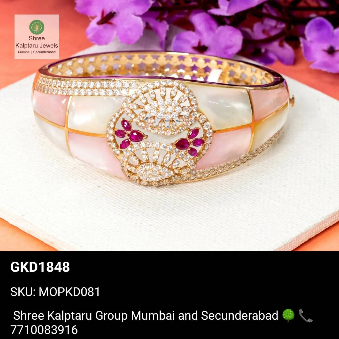 18kt Rose Gold Ladies Bracelet Sarafa Bazar India