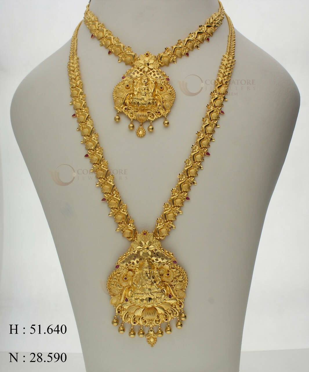 Gold Long Set & Necklace Sarafa Bazar India