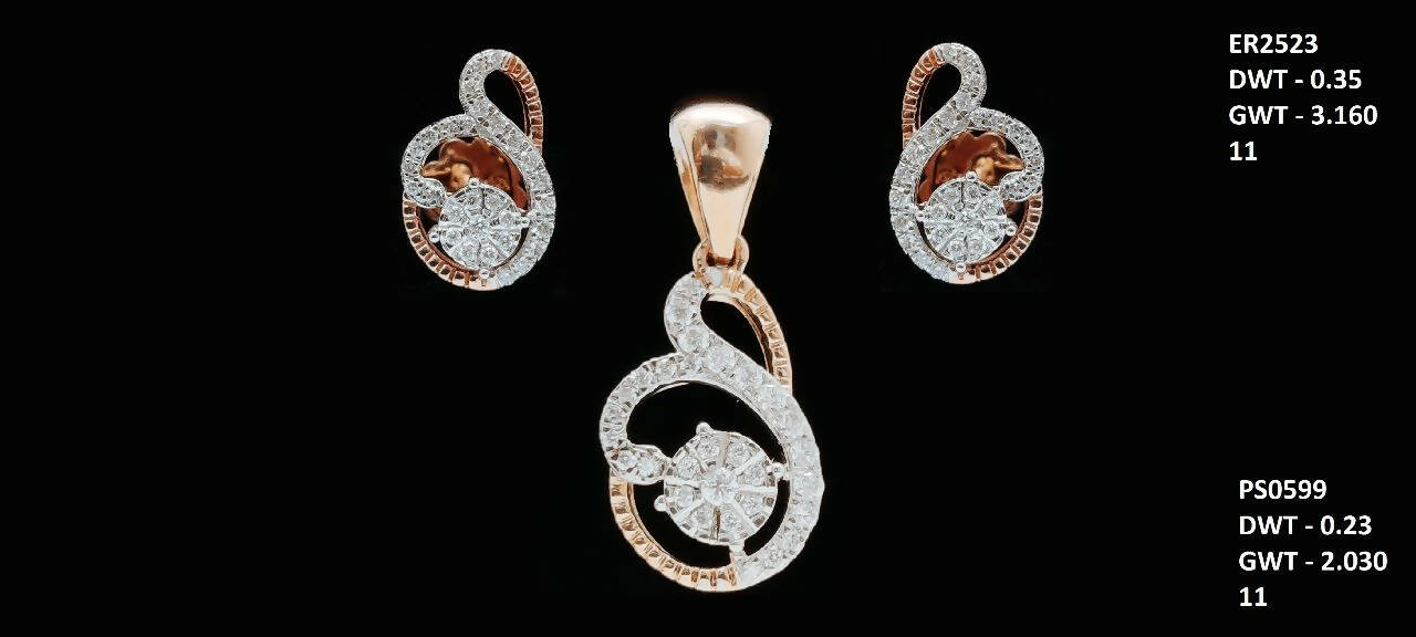 Diamond Pendant Set Sarafa Bazar India