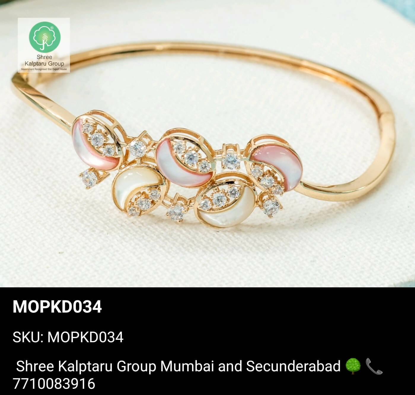 Mop Collection Rose Gold Ladies Bracelet Sarafa Bazar India