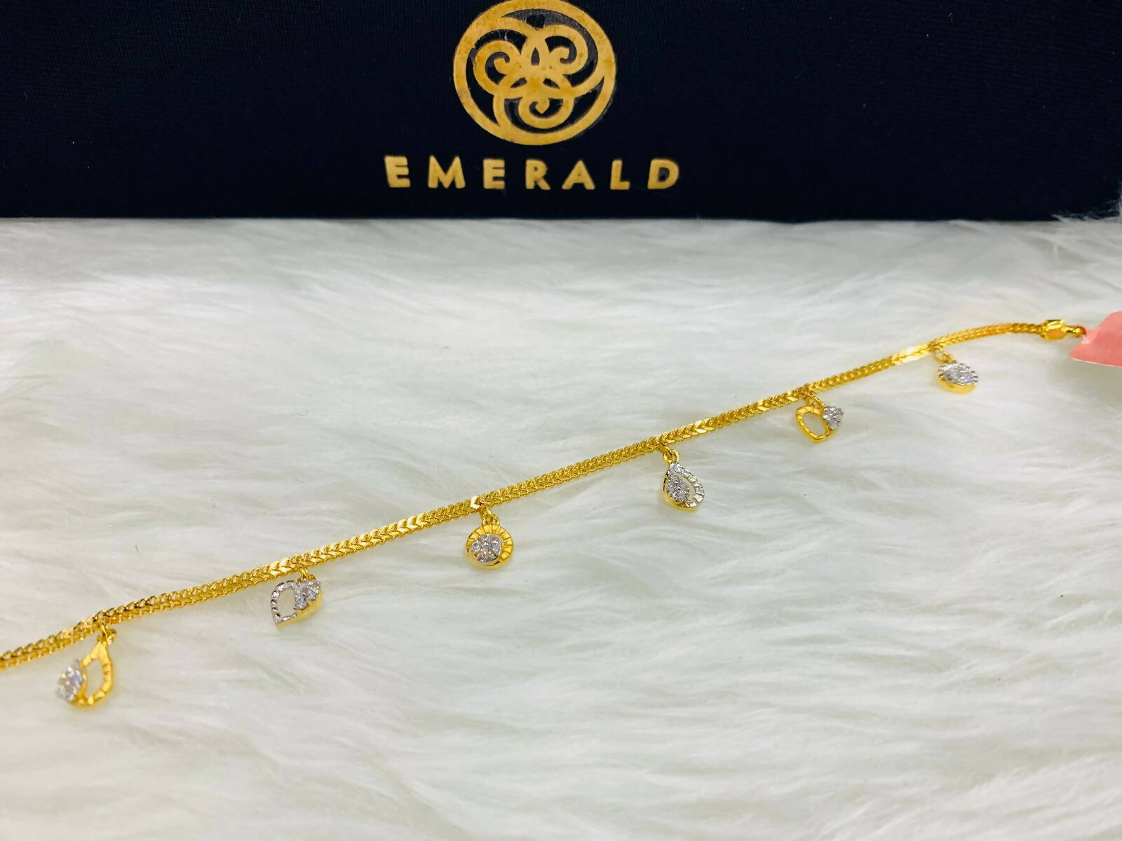 Emerald CZ Ladies Bracelet Sarafa Bazar India