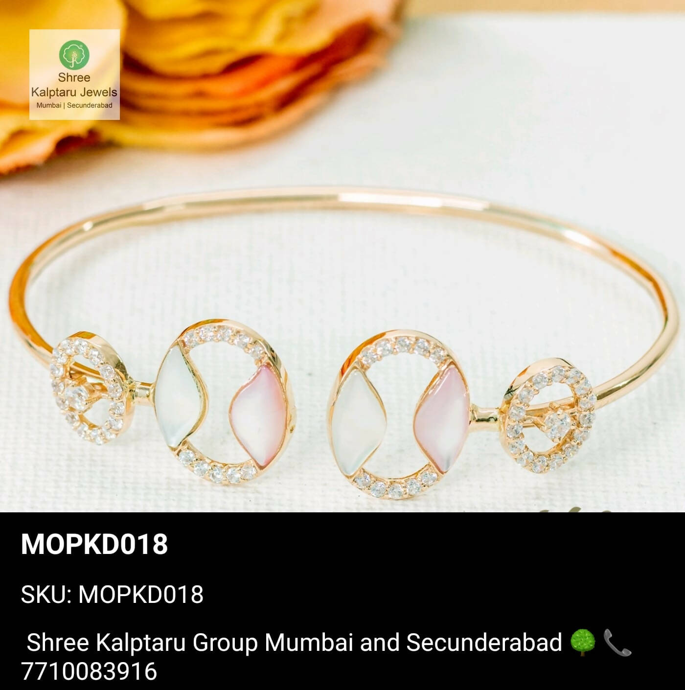 Mop Collection Rose Gold Ladies Bracelet Sarafa Bazar India