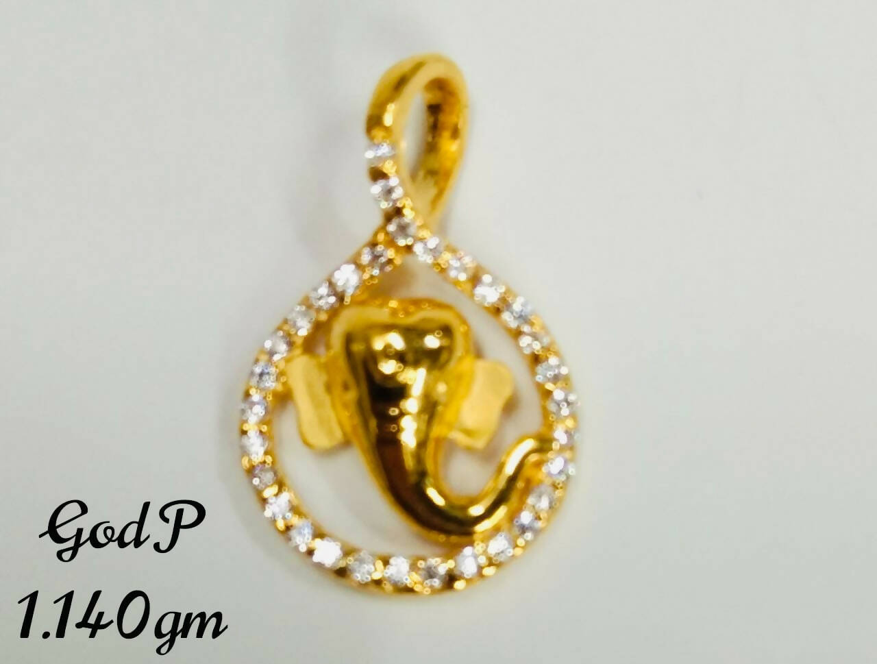 Ganesh Ji CZ God Pendant Sarafa Bazar India