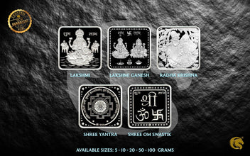 Square Shape Silver Coins 999 | Omkar Mint Sarafa Bazar