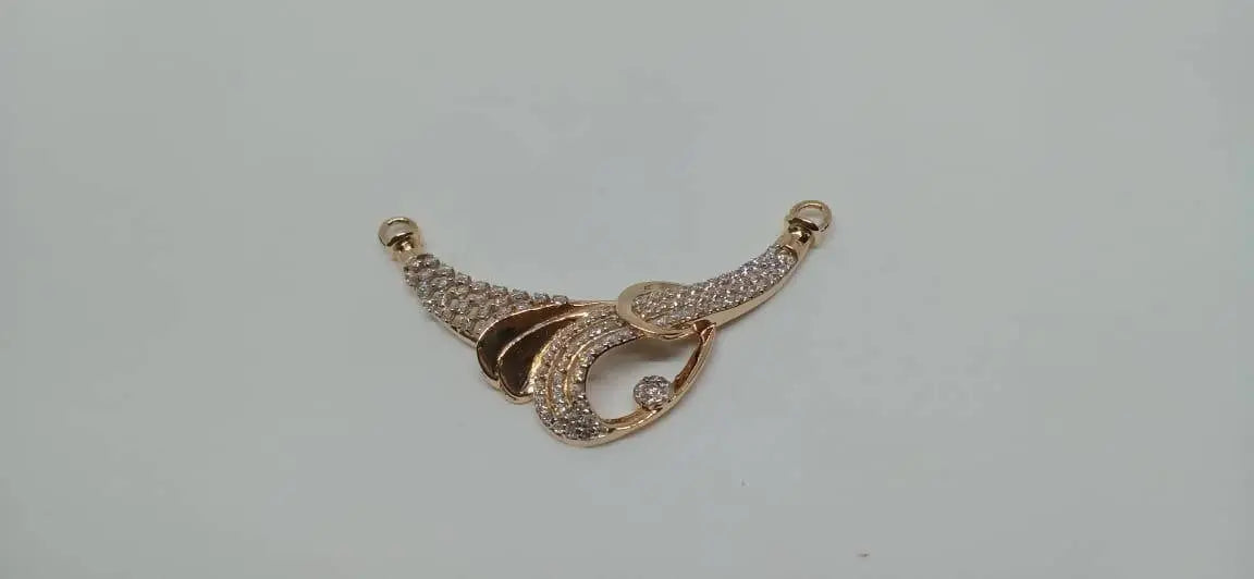 Rose Gold CZ Mangalsutra Pendant Sarafa Bazar