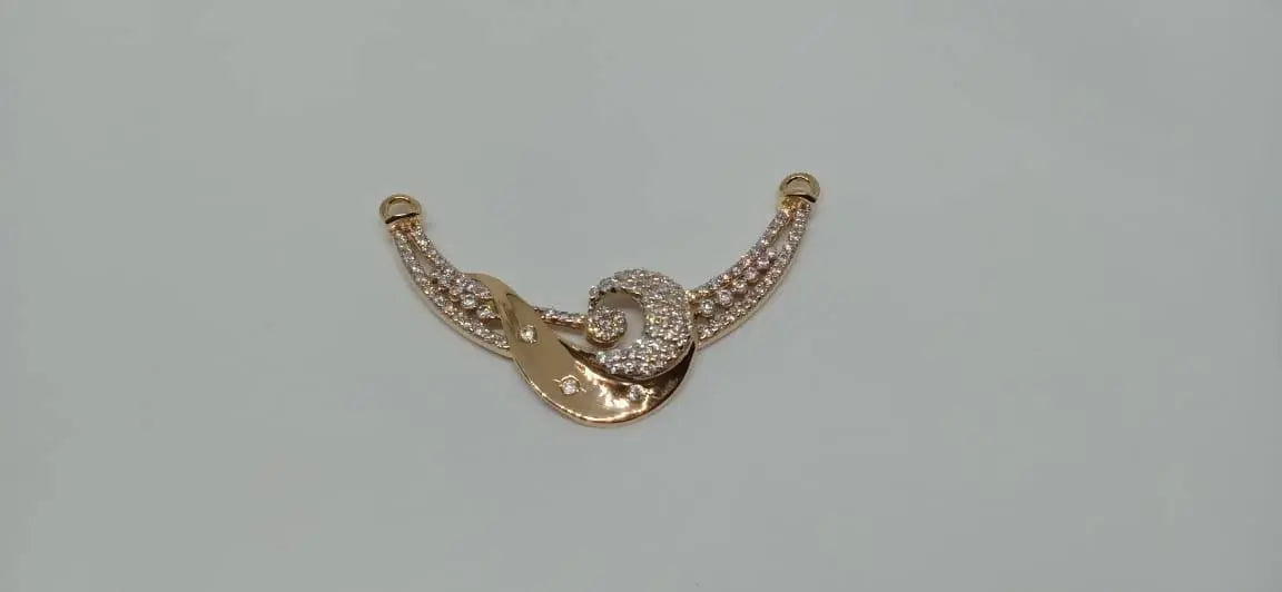 Rose Gold CZ Mangalsutra Pendant Sarafa Bazar