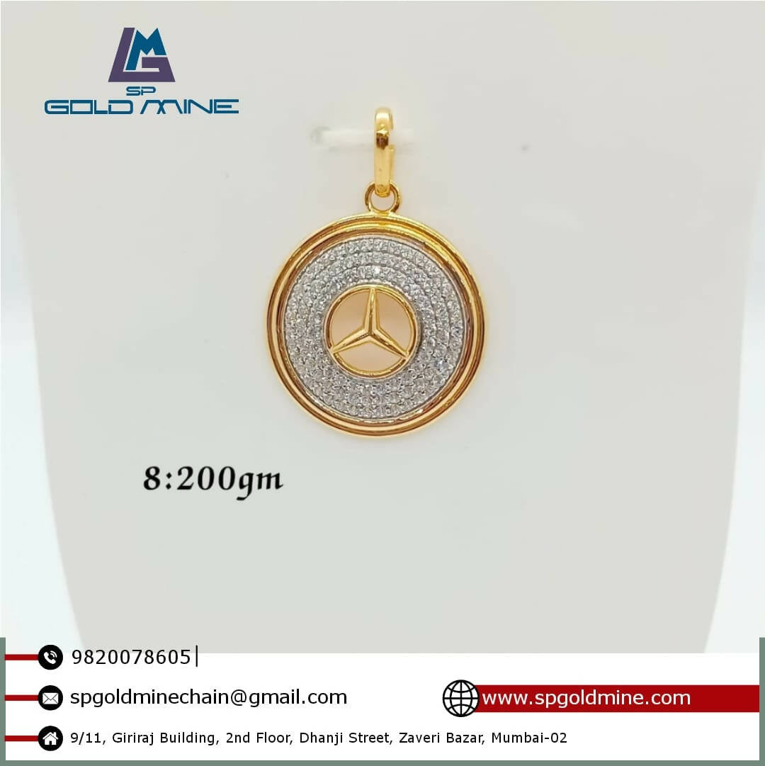 22k CZ Gents Pendant Sarafa Bazar India