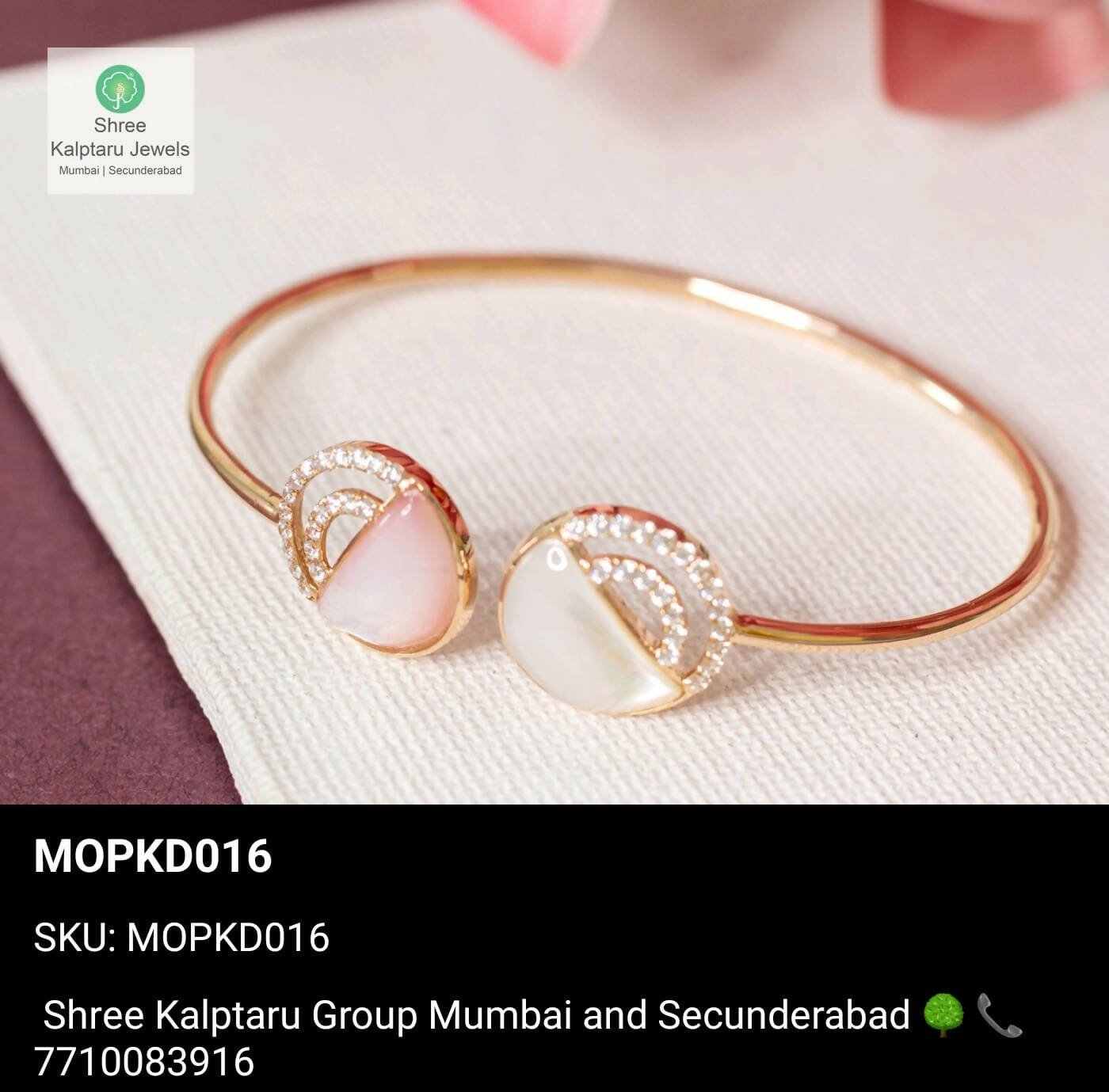 Mop Collection Rose Gold Ladies Bracelet Sarafa Bazar India