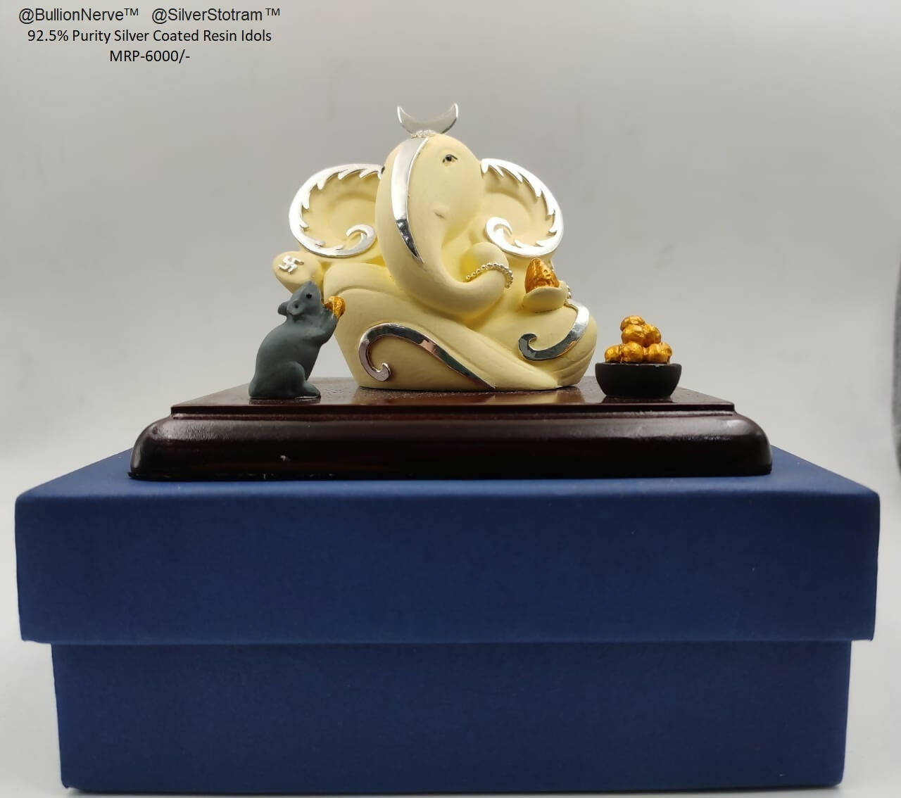 GANESHA (92.5% Purity Silver Coated Resin Idols) Sarafa Bazar India