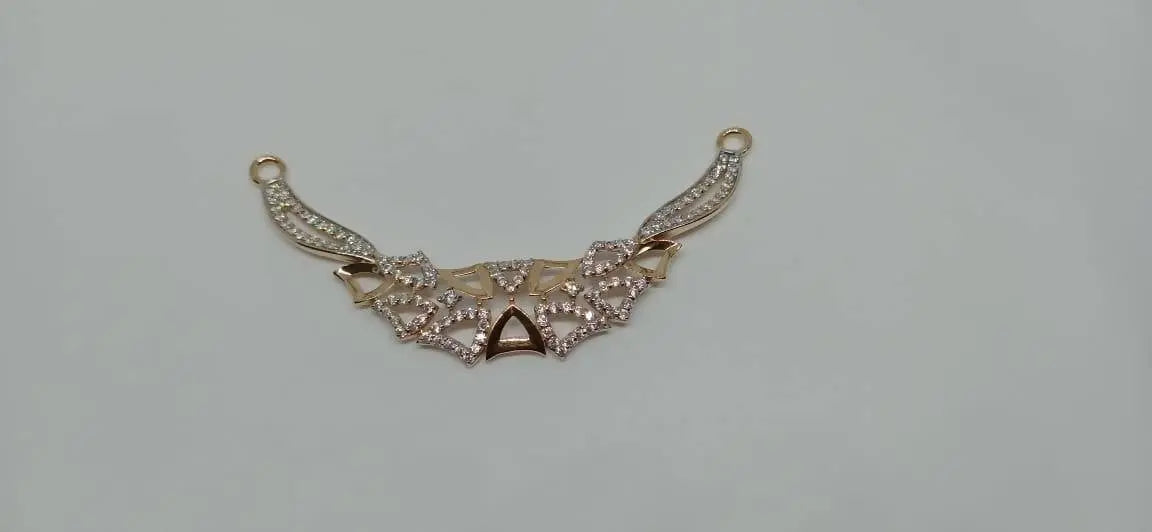 Rose Gold CZ Mangalsutra Pendant Sarafa Bazar