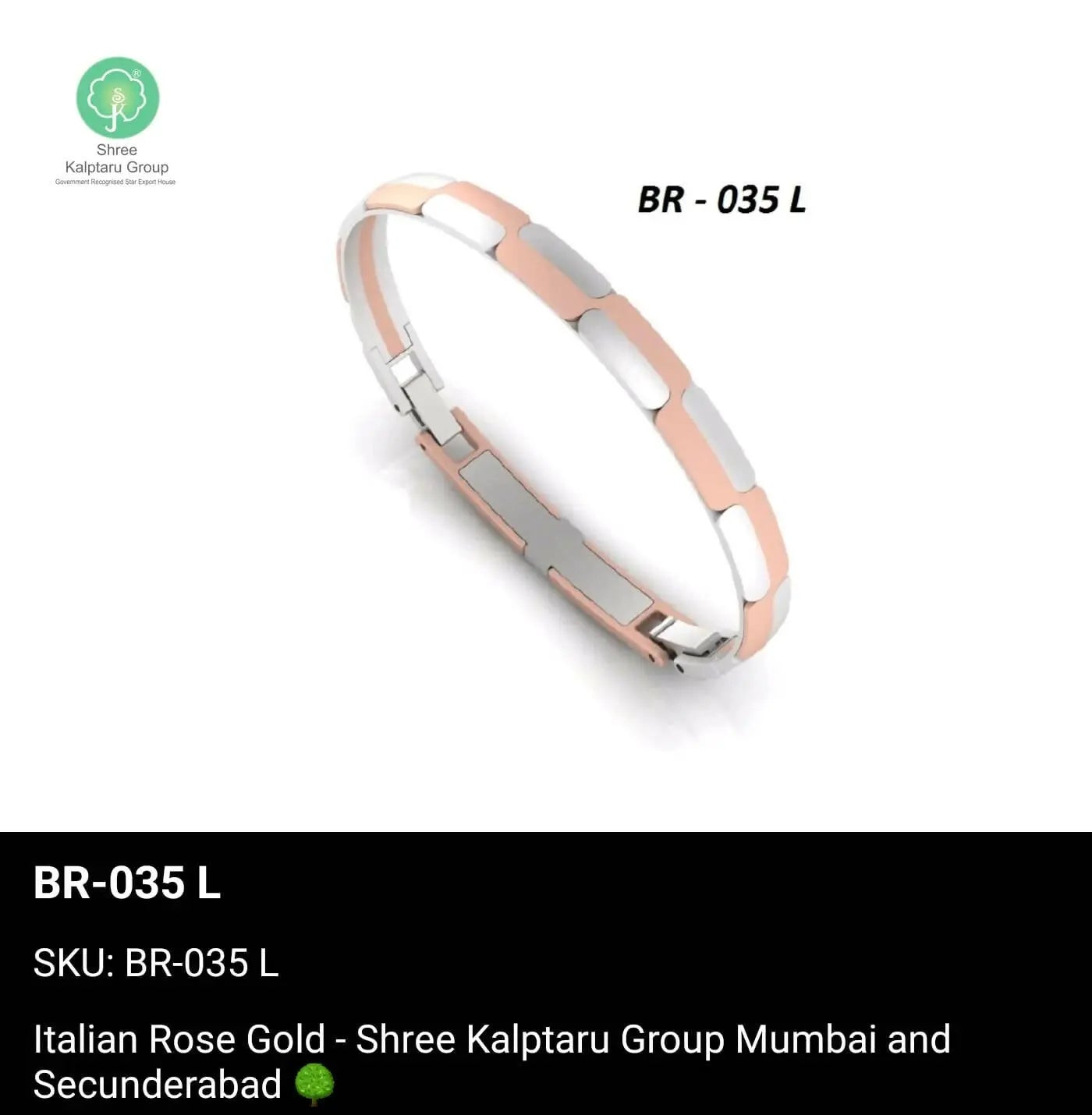 Italian Rose Gold Gents Bracelet Sarafa Bazar India