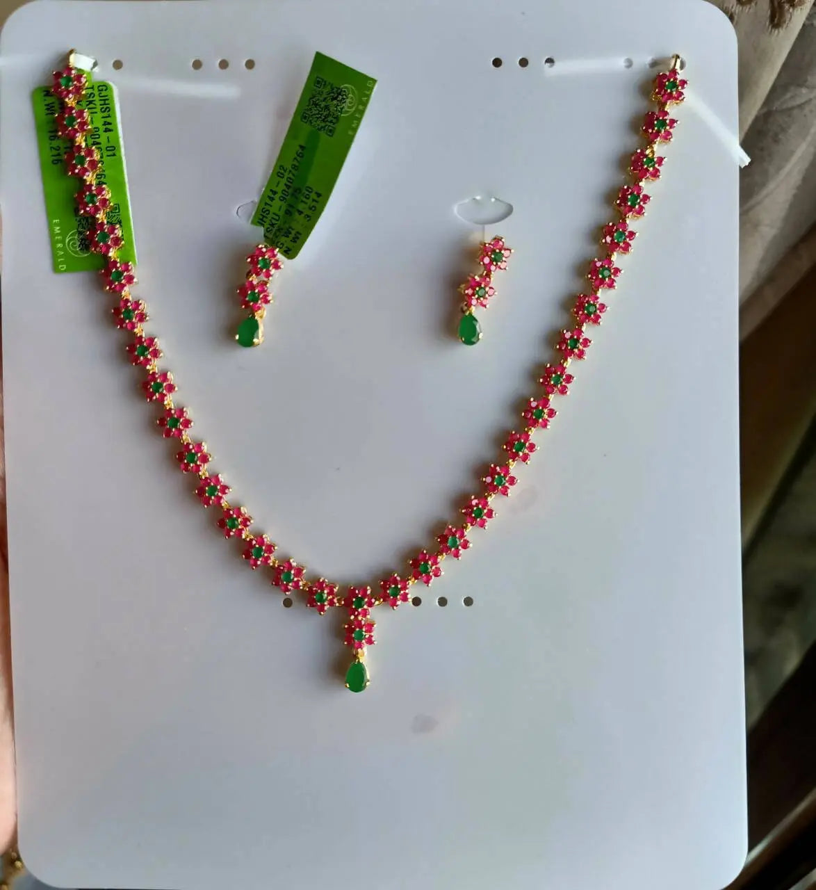 22kt Gemstone Necklace Sarafa Bazar India