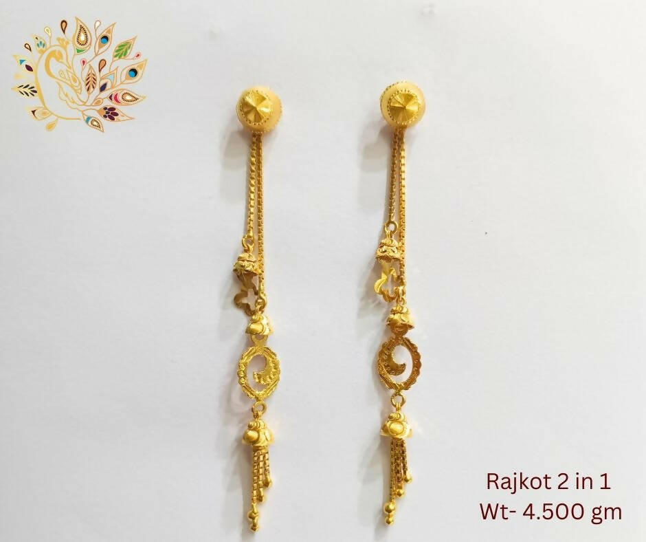 235-DER1686 - 18K Gold '2 in 1' Detachable Diamond Jhumkas - Diamond Dangle Earrings  with Color Stones & Pearls | Diamond jhumkas, Diamond dangle earrings,  Earrings