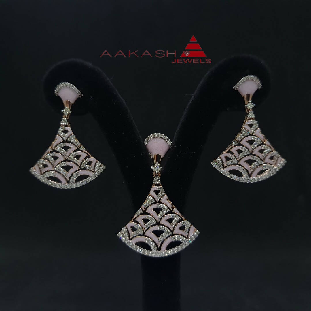 Diamond Pendant Set Sarafa Bazar India