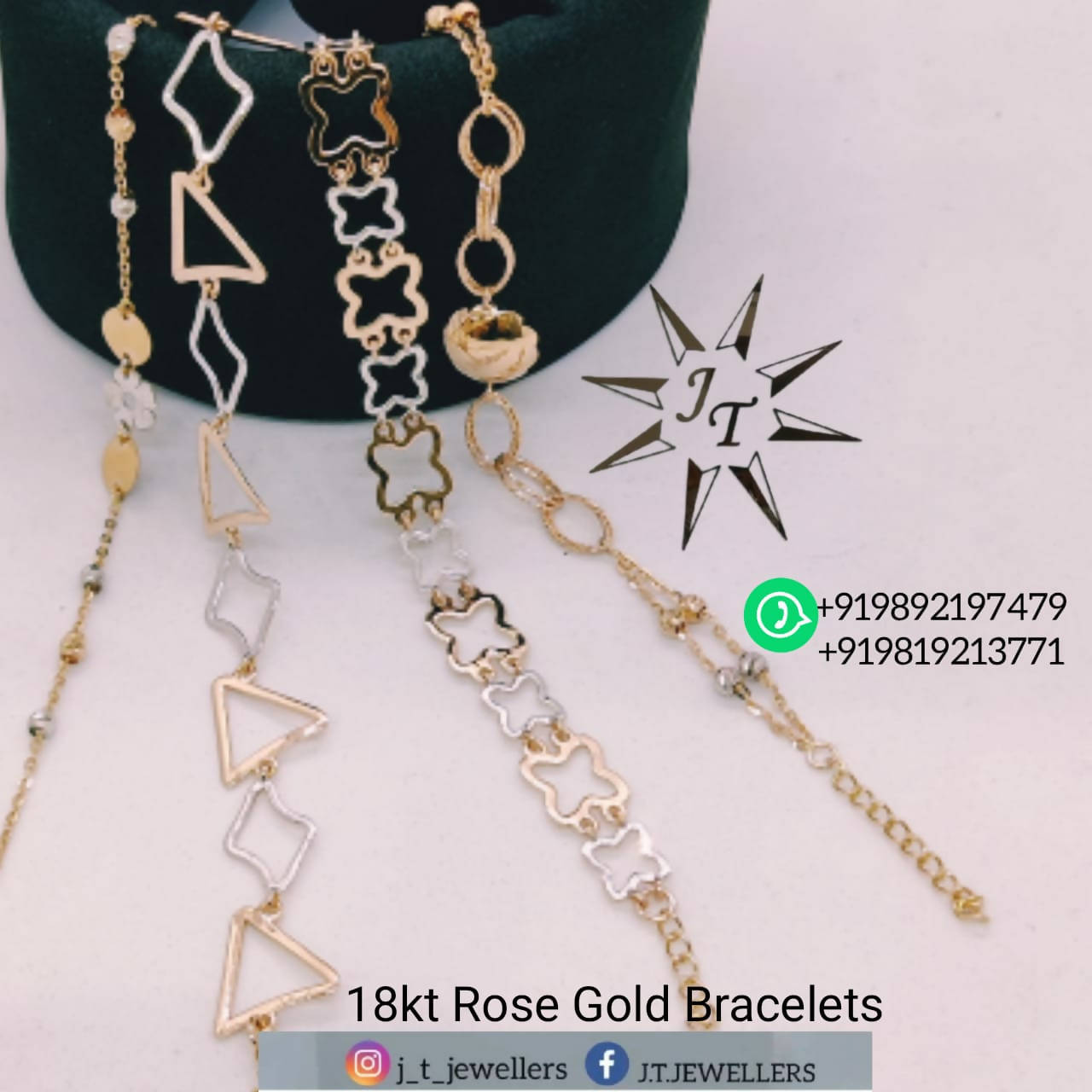 18kt Rose Gold Bracelet Sarafa Bazar India