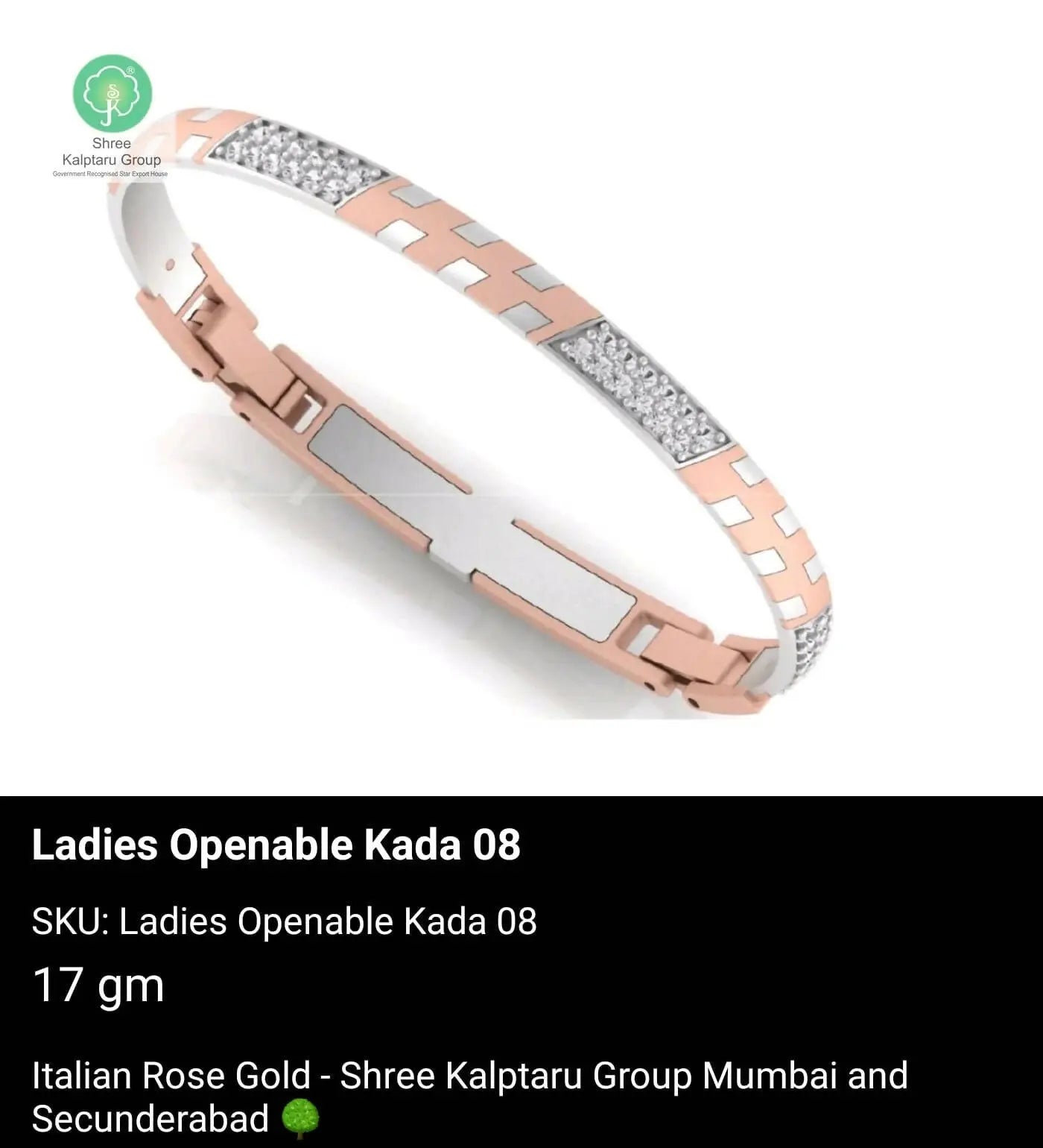 Italian Rose Gold Gents Bracelet Sarafa Bazar India