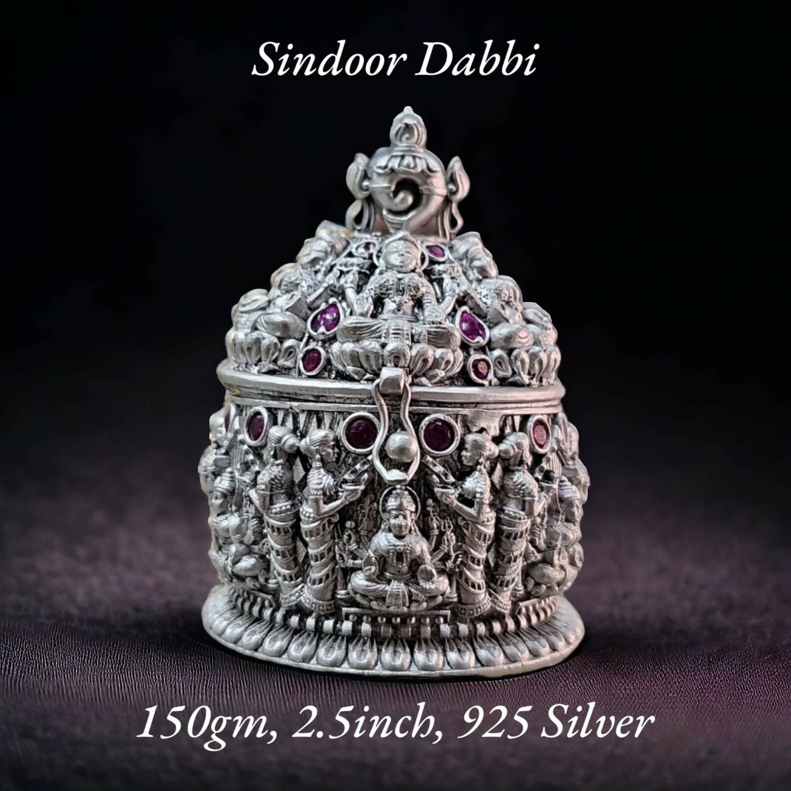 925 Silver Stone Sindoor Dibbi Sarafa Bazar India